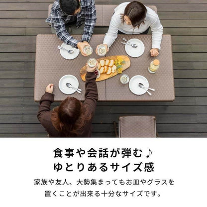 ラタン調 折りたたみ ガーデンテーブル マカティ 幅122cm 折りたたみテーブル 屋外 アウトドア テーブル ベランダ テラス 折り畳み コンパクト ガーデンファニチャー(代引不可)
