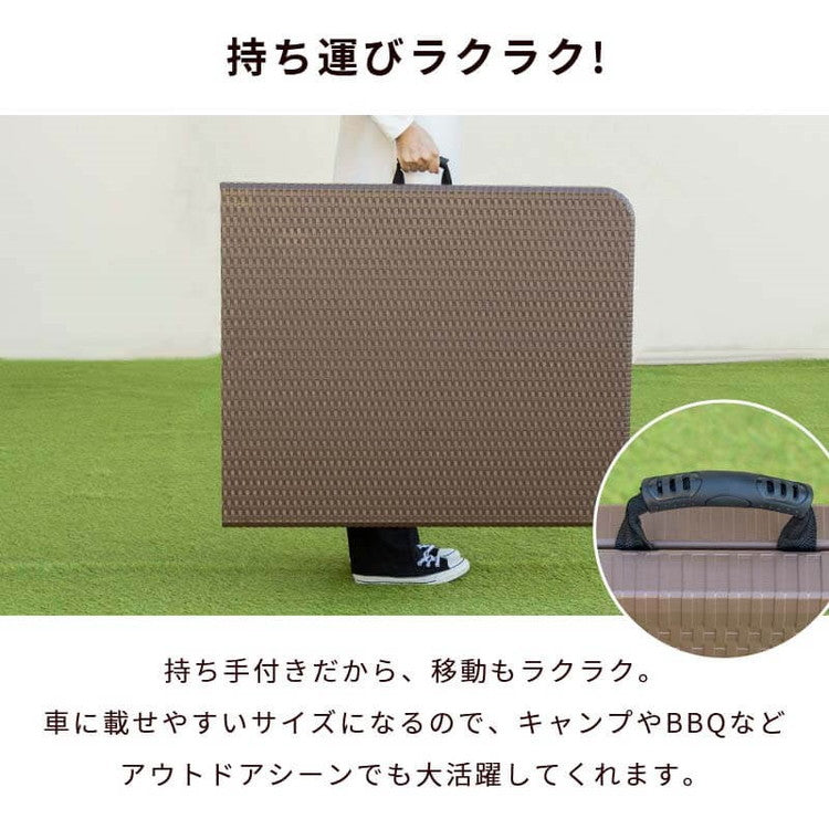 【5%OFF】ラタン調 折りたたみ ガーデン 3点セット マカティ 幅180cm 折りたたみテーブル 折りたたみ ベンチ セット 屋外 テーブル アウトドアチェア 折り畳み コンパクト ガーデンファニチャー(代引不可)