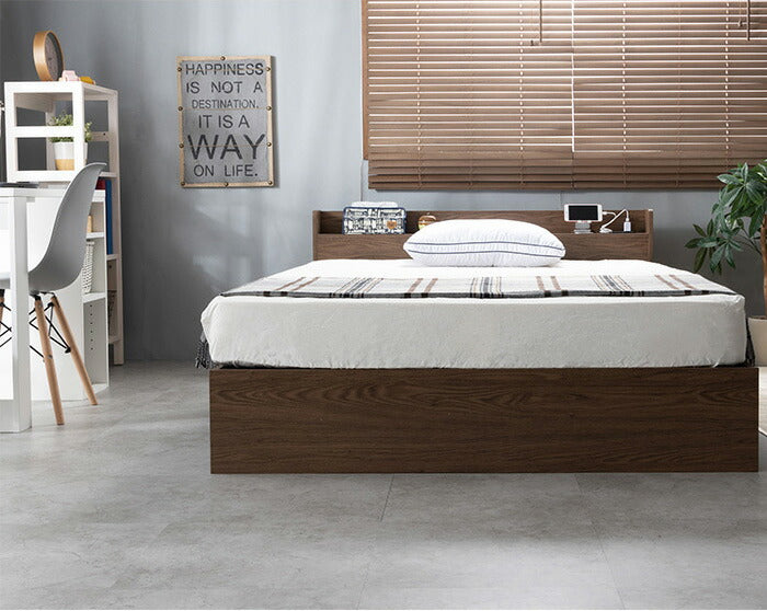 収納ベッド 収納付きベッド ダブル ボンネルコイルマットレス付き 宮棚・コンセント付き 引き出し2杯チェスト 大容量収納 すのこベッド 大型ベッド 収納ベッド 収納付きベッド(代引不可)