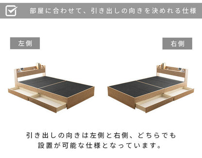 収納ベッド 収納付きベッド シングル ボンネルコイルマットレス付き 宮棚・コンセント付き 引き出し2杯チェスト 大容量収納 すのこベッド 大型シングルベッド 収納ベッド 収納付きベッド(代引不可)