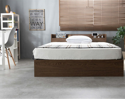 収納ベッド 収納付きベッド シングル ボンネルコイルマットレス付き 宮棚・コンセント付き 引き出し2杯チェスト 大容量収納 すのこベッド 大型シングルベッド 収納ベッド 収納付きベッド(代引不可)