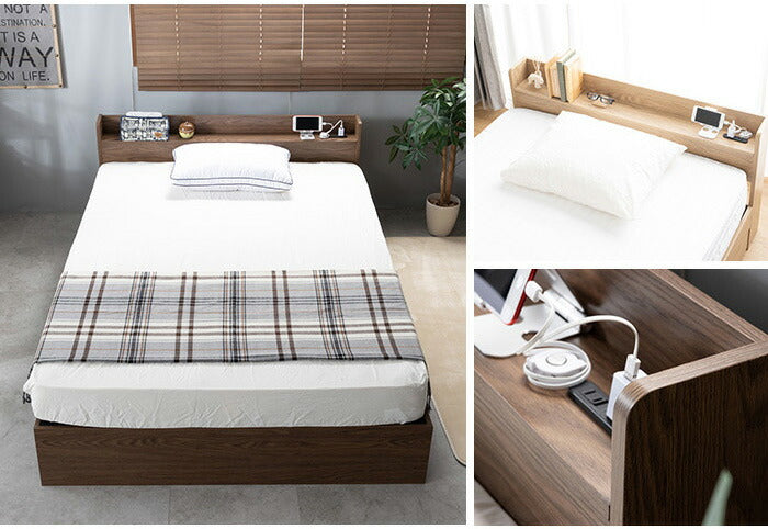収納ベッド 収納付きベッド セミダブル 硬め ポケットコイルマットレス付き 宮棚・コンセント付き 引き出し2杯チェスト 大容量収納 すのこベッド 大型ベッド 収納ベッド 収納付きベッド(代引不可)