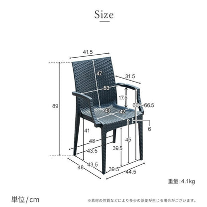 ラタン調 チェア 肘付き ピクシス 2脚セット アウトドア チェア 椅子 屋外 アウトドアチェア ベランダ テラス ガーデンファニチャー(代引不可)
