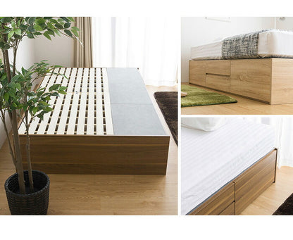 チェストベッド 収納付きベッド シングル フレームのみ ヘッドレスタイプ 引き出し4杯チェスト 大容量収納 すのこベッド 大型シングルベッド 収納ベッド 収納付きベッド(代引不可)