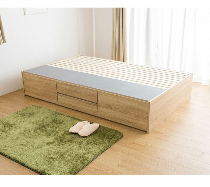 チェストベッド 収納付きベッド シングル フレームのみ ヘッドレスタイプ 引き出し4杯チェスト 大容量収納 すのこベッド 大型シングルベッド 収納ベッド 収納付きベッド(代引不可)