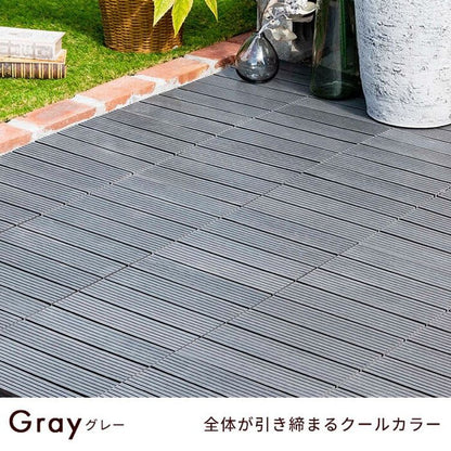 【5%OFF】人工木 ウッドタイル 32枚入り 幅30cm ウッドパネル ウッドデッキ ジョイント式 タイル ベランダ 庭 ガーデニング ガーデン DIY セット 2.8平米 デッキ 正方形 屋外(代引不可)