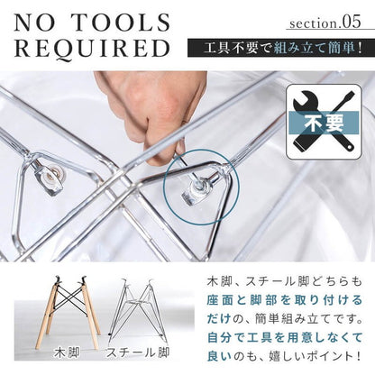 イームズチェア リプロダクト クリアタイプ 2脚セット 木脚 スチール脚 DSR DSW イームズシェルチェア シェルサイドチェア ダイニングチェア デザイナーズチェア デザイナーズ家具 椅子(代引不可)
