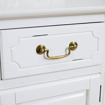 キャビネット 幅75cm マホガ二ー材 完成品 ホワイト 高級感 エレガント ホワイト ミニチェスト ローチェスト タンス チェスト 収納 天然木 木製 引き出し 大容量 コンパクト 省スペース 上品 優雅(代引不可)