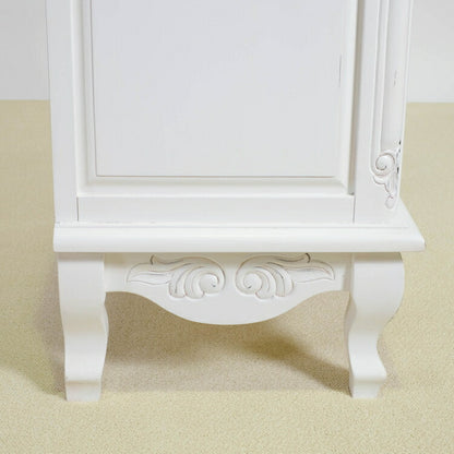 キャビネット 幅75cm マホガ二ー材 完成品 ホワイト 高級感 エレガント ホワイト ミニチェスト ローチェスト タンス チェスト 収納 天然木 木製 引き出し 大容量 コンパクト 省スペース 上品 優雅(代引不可)