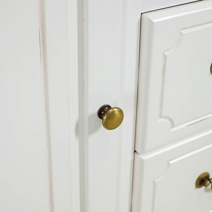 キャビネット 幅110cm マホガ二ー材 完成品 ホワイト 高級感 エレガント ホワイト ミニチェスト ローチェスト タンス チェスト 収納 天然木 木製 引き出し 大容量 コンパクト 省スペース 上品 優雅(代引不可)