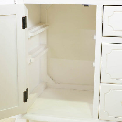 キャビネット 幅110cm マホガ二ー材 完成品 ホワイト 高級感 エレガント ホワイト ミニチェスト ローチェスト タンス チェスト 収納 天然木 木製 引き出し 大容量 コンパクト 省スペース 上品 優雅(代引不可)