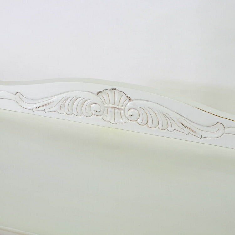 キャビネット 幅110cm マホガ二ー材 完成品 ホワイト 高級感 エレガント ホワイト ミニチェスト ローチェスト タンス チェスト 収納 天然木 木製 引き出し 大容量 コンパクト 省スペース 上品 優雅(代引不可)