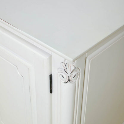 キャビネット 幅110cm マホガ二ー材 完成品 ホワイト 高級感 エレガント ホワイト ミニチェスト ローチェスト タンス チェスト 収納 天然木 木製 引き出し 大容量 コンパクト 省スペース 上品 優雅(代引不可)