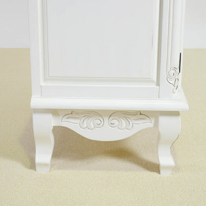 キャビネット 幅110cm マホガ二ー材 完成品 ホワイト 高級感 エレガント ホワイト ミニチェスト ローチェスト タンス チェスト 収納 天然木 木製 引き出し 大容量 コンパクト 省スペース 上品 優雅(代引不可)