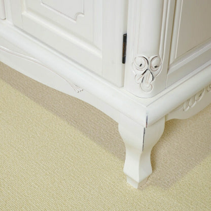 キャビネット 幅110cm マホガ二ー材 完成品 ホワイト 高級感 エレガント ホワイト ミニチェスト ローチェスト タンス チェスト 収納 天然木 木製 引き出し 大容量 コンパクト 省スペース 上品 優雅(代引不可)