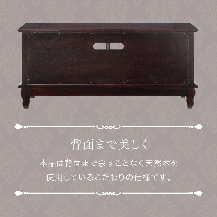 ローボード 幅112cm マホガ二ー材 完成品 ブラウン 高級感 エレガント ブラウン テレビ台 TV台 テレビボード リビングボード 収納 天然木 木製 引き出し 大容量 コンパクト 省スペース 上品 優雅(代引不可)