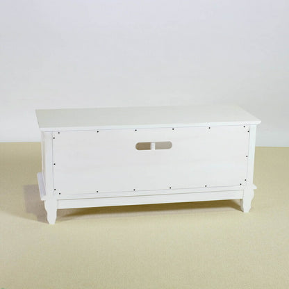 ローボード 幅112cm マホガ二ー材 完成品 ホワイト 高級感 エレガント ホワイト テレビ台 TV台 テレビボード リビングボード 収納 天然木 木製 引き出し 大容量 コンパクト 省スペース 上品 優雅(代引不可)