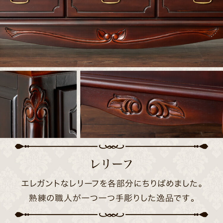ローボード 幅150cm マホガ二ー材 完成品 ブラウン 高級感 エレガント ブラウン テレビ台 TV台 テレビボード リビングボード 収納 天然木 木製 引き出し 大容量 コンパクト 省スペース 上品 優雅(代引不可)