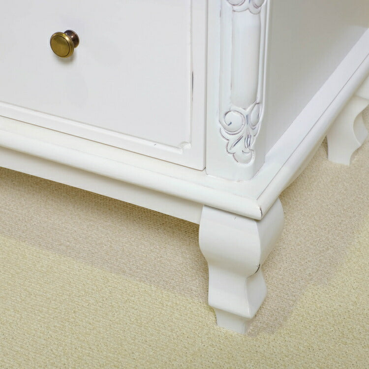 ローボード 幅150cm マホガ二ー材 完成品 ホワイト 高級感 エレガント ホワイト テレビ台 TV台 テレビボード リビングボード 収納 天然木 木製 引き出し 大容量 コンパクト 省スペース 上品 優雅(代引不可)