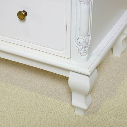 ローボード 幅150cm マホガ二ー材 完成品 ホワイト 高級感 エレガント ホワイト テレビ台 TV台 テレビボード リビングボード 収納 天然木 木製 引き出し 大容量 コンパクト 省スペース 上品 優雅(代引不可)