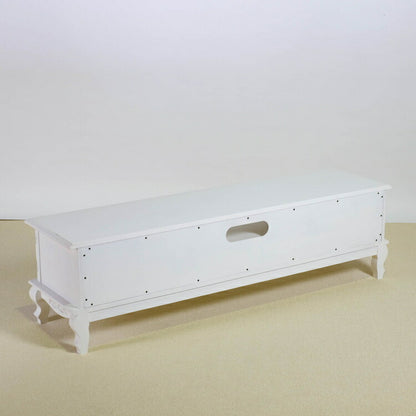 ローボード 幅150cm マホガ二ー材 完成品 ホワイト 高級感 エレガント ホワイト テレビ台 TV台 テレビボード リビングボード 収納 天然木 木製 引き出し 大容量 コンパクト 省スペース 上品 優雅(代引不可)