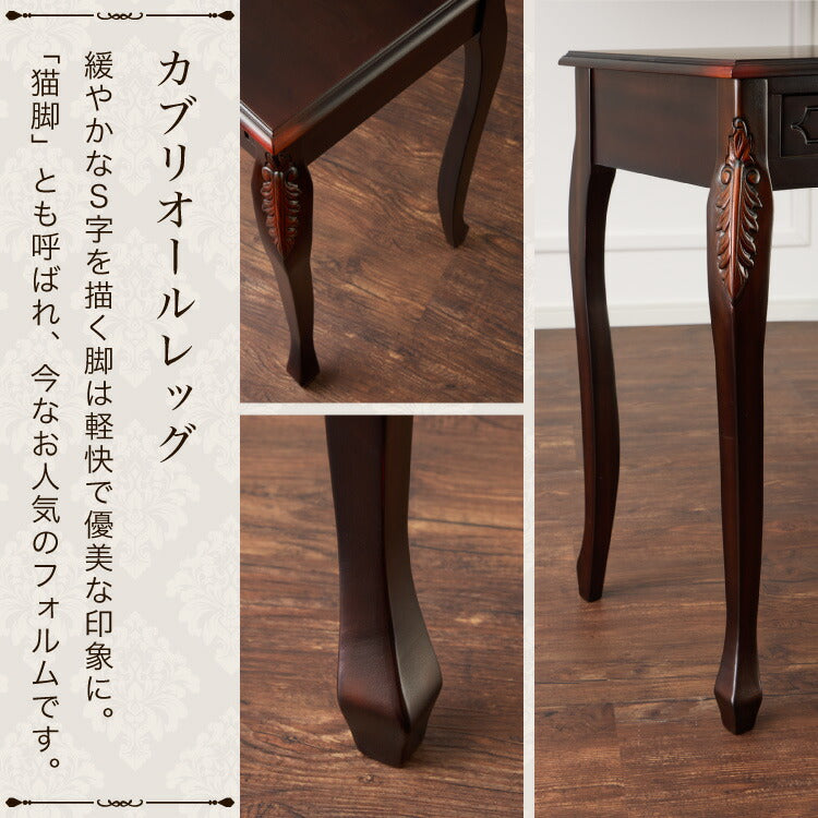コンソールテーブル 幅90cm マホガ二ー材 完成品 ブラウン 高級感 エレガント ブラウン パソコンデスク 机 テーブル おしゃれ 北欧 インテリア コンソール サイドテーブル カウンターテーブル(代引不可)