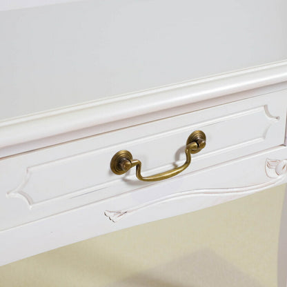 コンソールテーブル 幅90cm マホガ二ー材 完成品 ホワイト 高級感 エレガント ホワイト パソコンデスク 机 テーブル おしゃれ 北欧 インテリア コンソール サイドテーブル カウンターテーブル(代引不可)