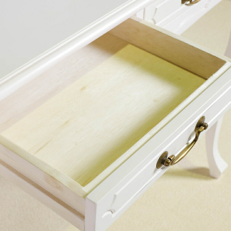 コンソールテーブル 幅90cm マホガ二ー材 完成品 ホワイト 高級感 エレガント ホワイト パソコンデスク 机 テーブル おしゃれ 北欧 インテリア コンソール サイドテーブル カウンターテーブル(代引不可)