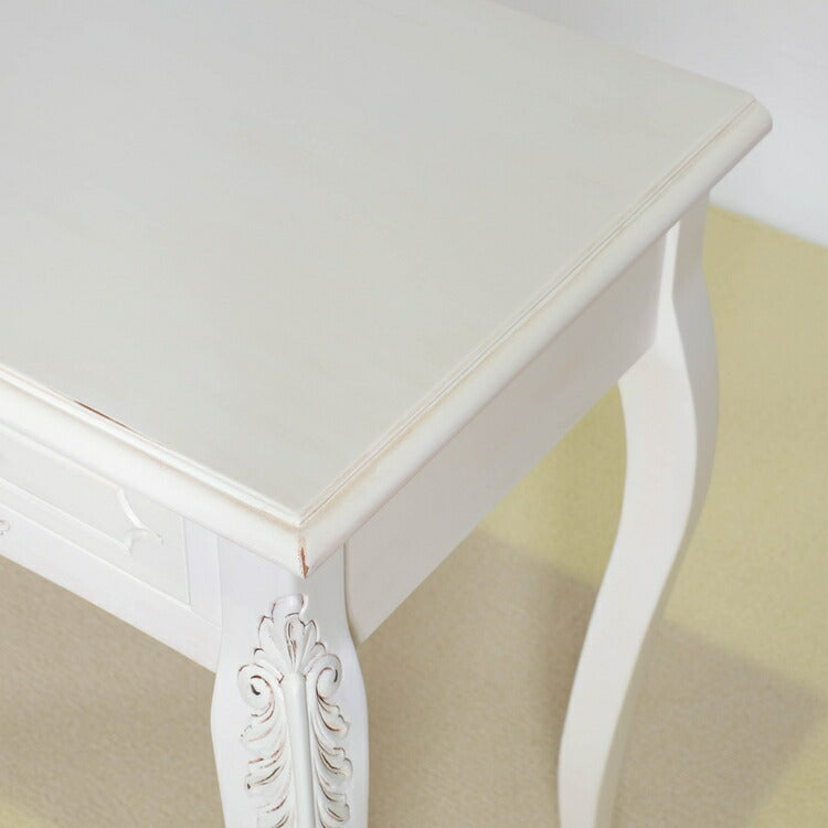 コンソールテーブル 幅90cm マホガ二ー材 完成品 ホワイト 高級感 エレガント ホワイト パソコンデスク 机 テーブル おしゃれ 北欧 インテリア コンソール サイドテーブル カウンターテーブル(代引不可)