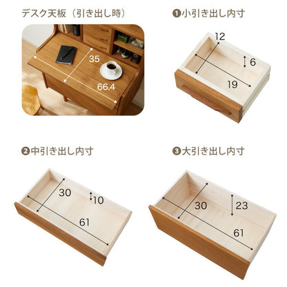 ライティングデスク 幅70cm 天然木 チーク材 完成品 高級感 オイル仕上げ 脚付き 収納家具 お洒落 モダン 木製 シンプル ヴィンテージ アンティーク 学習机 勉強机 デスク 大人 ライン ラインシリーズ(代引不可)