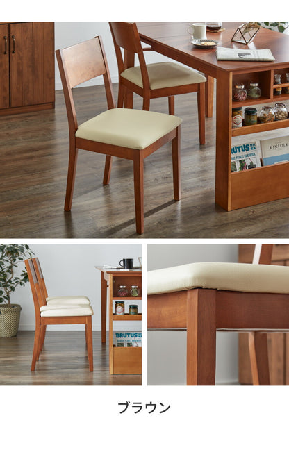 ダイニングチェア 2脚セット 天然木 ラバーウッド 木製 完成品 おしゃれ 北欧 モダン カントリー シンプル クッション ウレタン PVC ナチュラル ブラウン 新生活 一人暮らし(代引不可)