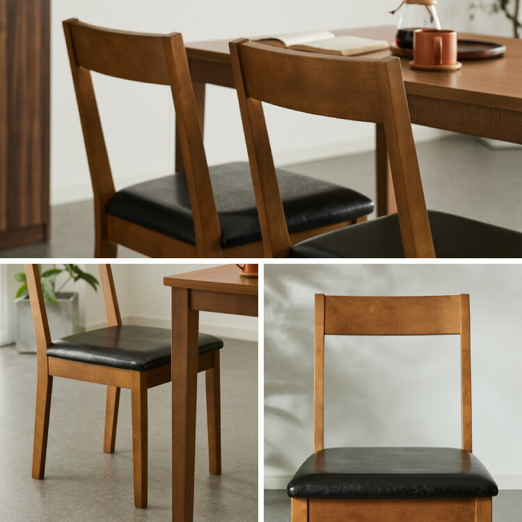 ダイニングチェア 2点セット 完成品 2脚セット 同色 木製 ラバーウッド 座面PVC ウレタンフォーム 木製椅子 木製チェア 食卓イス ダイニング チェア 椅子 いす イス チェアセット(代引不可)