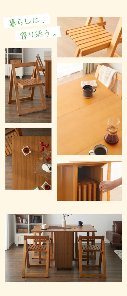 両側バタフライ ダイニングテーブル 単品 キャスター取付のみ チェア収納可能 収納付き 木製 天然木 キャスター付き ワゴン キッチンワゴン オーク ウォールナット 新生活 来客時(代引不可)