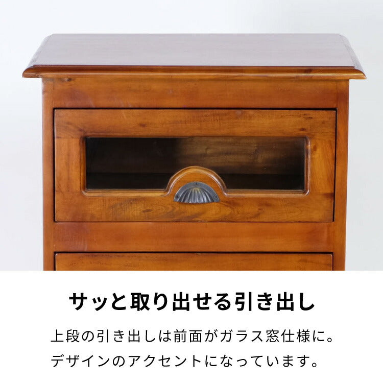 チェスト 幅54cm ヴィンテージ 天然木 完成品 マホガニー 高級感 収納家具 おしゃれ インテリア 木製 収納 引き出し 衣装ケース 洋服 衣類 リビング ダイニング コロニアル(代引不可)