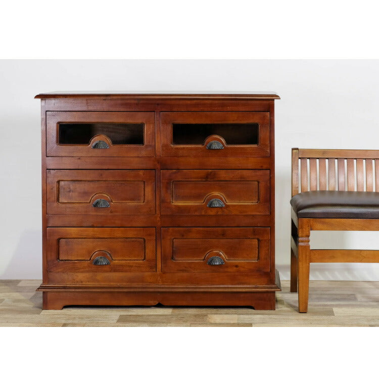 チェスト 幅101cm ヴィンテージ 天然木 完成品 マホガニー 高級感 収納家具 おしゃれ インテリア 木製 収納 引き出し 衣装ケース 洋服 衣類 リビング ダイニング コロニアル(代引不可)