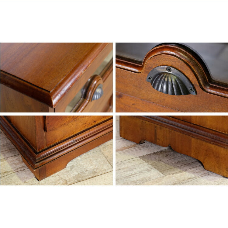 チェスト 幅101cm ヴィンテージ 天然木 完成品 マホガニー 高級感 収納家具 おしゃれ インテリア 木製 収納 引き出し 衣装ケース 洋服 衣類 リビング ダイニング コロニアル(代引不可)
