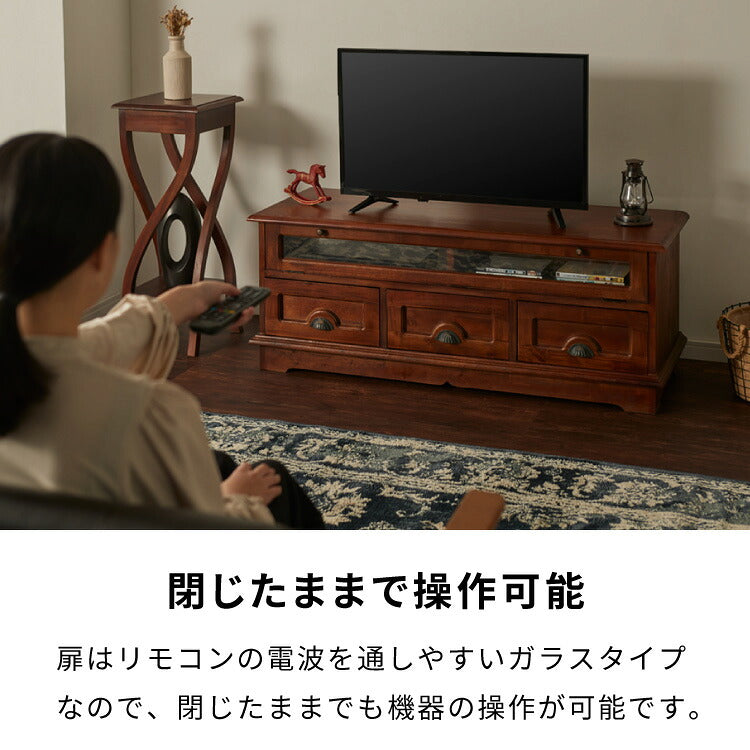 テレビ台 幅120cm 北欧 ヴィンテージ 完成品 天然木 マホガ二ー アンティーク モダン ローボード 収納家具 おしゃれ インテリア 木製 フリーボード ローボード 高級感 デザイン コロニアル(代引不可)
