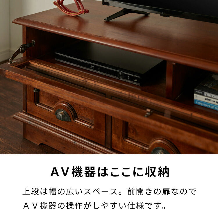 テレビ台 幅120cm 北欧 ヴィンテージ 完成品 天然木 マホガ二ー アンティーク モダン ローボード 収納家具 おしゃれ インテリア 木製 フリーボード ローボード 高級感 デザイン コロニアル(代引不可)