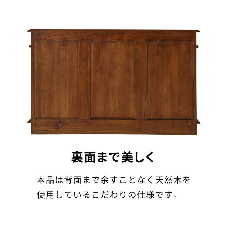 キャビネット 幅120cm ヴィンテージ 天然木 完成品 マホガニー サイドボード リビングボード 収納家具 お洒落 モダン ブラウン 木製 フリーボード ローボード 高級感 リビングキャビネット コロニアル(代引不可)