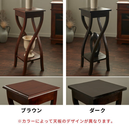 スタンド 幅30cm マホガ二ー 北欧 ヴィンテージ 天然木 高級感 完成品 アンティーク モダン 収納家具 おしゃれ インテリア 木製 イニュルスタンド フラワースタンド デザイン コロニアル(代引不可)