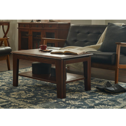 ネストテーブル 伸長式 幅80~148cm 無段階 ヴィンテージ 天然木 完成品 マホガニー 高級感 収納家具 おしゃれ インテリア 木製 センターテーブル ローテーブル リビング ダイニング 家族 コロニアル(代引不可)