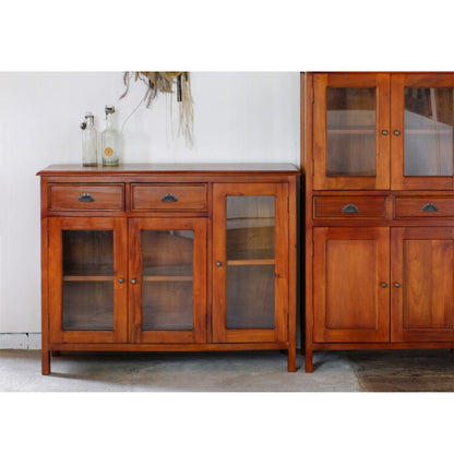 キャビネット 幅110cm 北欧 ヴィンテージ 天然木 マホガ二ー 高級感 完成品 アンティーク モダン 収納家具 おしゃれ インテリア 木製 テーブル 机 リビング ダイニング 棚 収納 コロニアル(代引不可)