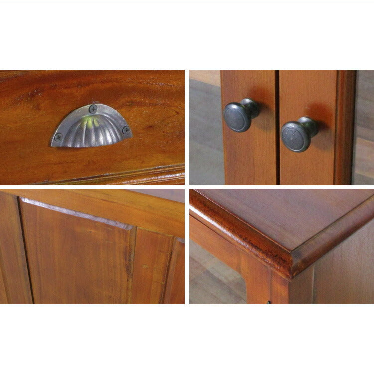 キャビネット 幅110cm 北欧 ヴィンテージ 天然木 マホガ二ー 高級感 完成品 アンティーク モダン 収納家具 おしゃれ インテリア 木製 テーブル 机 リビング ダイニング 棚 収納 コロニアル(代引不可)