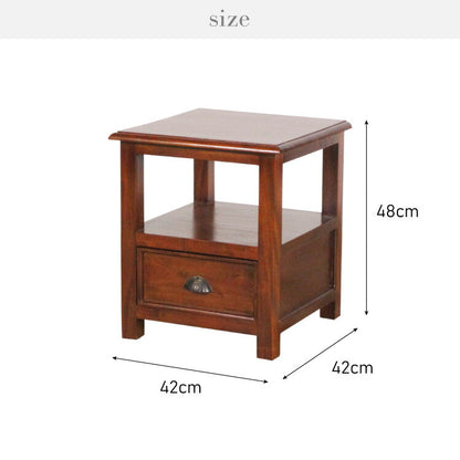 サイドテーブル 幅42cm 高級品 北欧 ヴィンテージ 天然木 マホガ二ー 完成品 アンティーク モダン センターテーブル ローテーブル 家族 リビング ダイニング 寝室 コロニアル(代引不可)