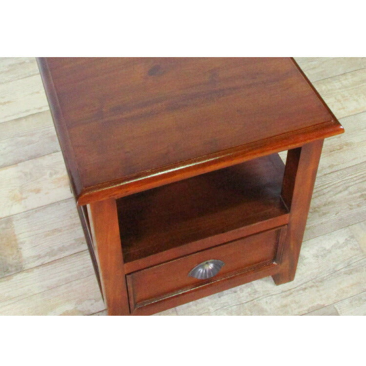 サイドテーブル 幅42cm 高級品 北欧 ヴィンテージ 天然木 マホガ二ー 完成品 アンティーク モダン センターテーブル ローテーブル 家族 リビング ダイニング 寝室 コロニアル(代引不可)