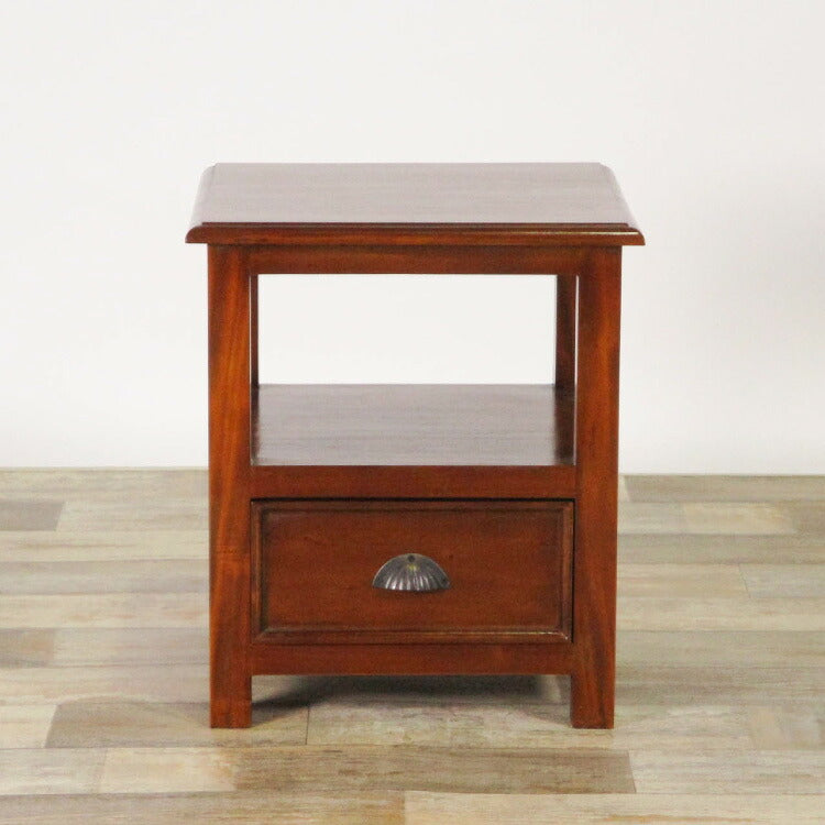 サイドテーブル 幅42cm 高級品 北欧 ヴィンテージ 天然木 マホガ二ー 完成品 アンティーク モダン センターテーブル ローテーブル 家族 リビング ダイニング 寝室 コロニアル(代引不可)