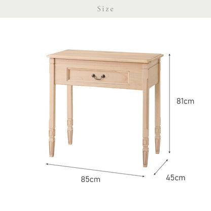 デスク コンソールデスク 幅85cm 完成品 木製 引き出し 収納 北欧 ナチュラル ミンディ 無垢材 パソコンデスク 手作り モダン 木製 机 テーブル おしゃれ インテリア リビング ダイニング(代引不可)