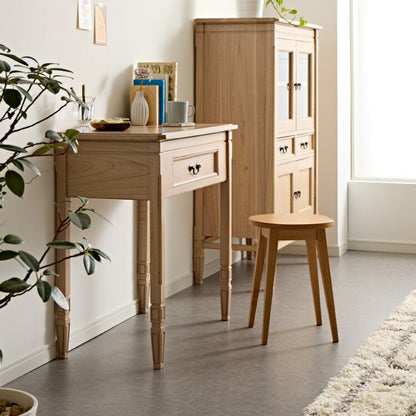 デスク コンソールデスク 幅85cm 完成品 木製 引き出し 収納 北欧 ナチュラル ミンディ 無垢材 パソコンデスク 手作り モダン 木製 机 テーブル おしゃれ インテリア リビング ダイニング(代引不可)