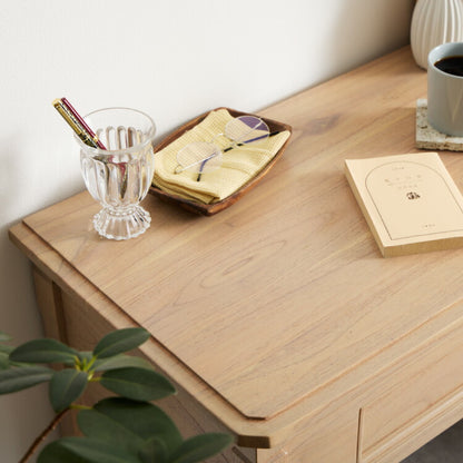 デスク コンソールデスク 幅85cm 完成品 木製 引き出し 収納 北欧 ナチュラル ミンディ 無垢材 パソコンデスク 手作り モダン 木製 机 テーブル おしゃれ インテリア リビング ダイニング(代引不可)