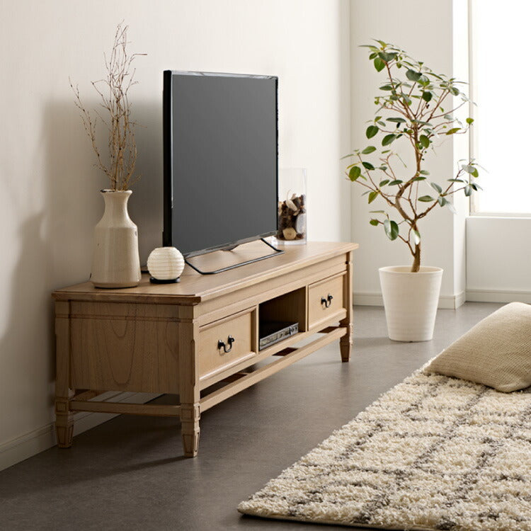 ローボード 幅155cm 完成品 テレビ台 サイドボード リビングボード ナチュラル ミンディ 無垢材 手作り モダン 木製 おしゃれ 北欧 インテリア リビング ダイニング 収納家具 テレビラック(代引不可)